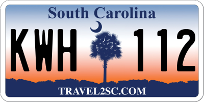 SC license plate KWH112