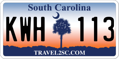 SC license plate KWH113
