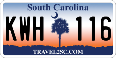 SC license plate KWH116