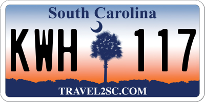 SC license plate KWH117