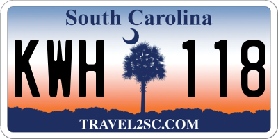 SC license plate KWH118