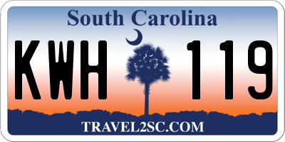 SC license plate KWH119