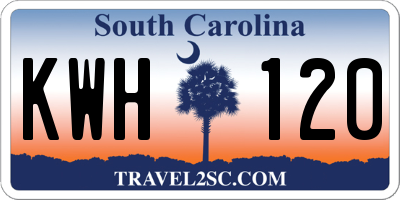 SC license plate KWH120