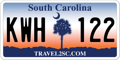 SC license plate KWH122