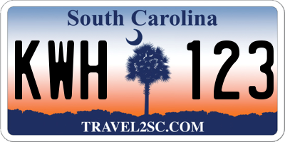 SC license plate KWH123