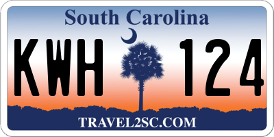 SC license plate KWH124