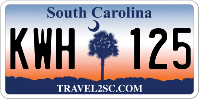 SC license plate KWH125