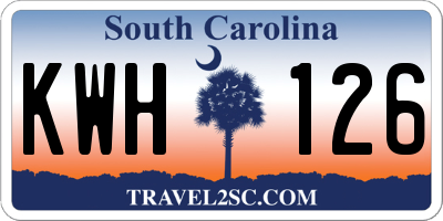 SC license plate KWH126