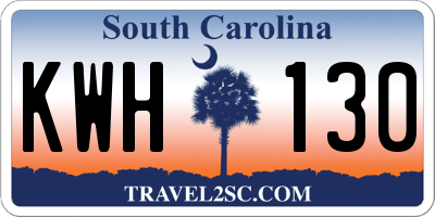 SC license plate KWH130