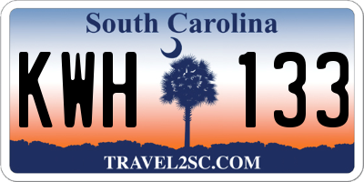 SC license plate KWH133