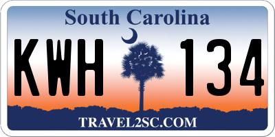 SC license plate KWH134