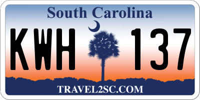 SC license plate KWH137