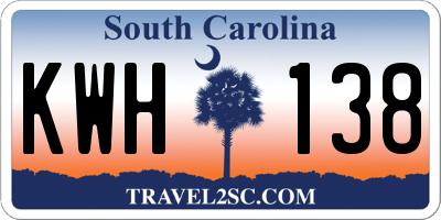 SC license plate KWH138