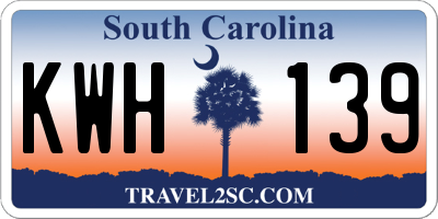 SC license plate KWH139