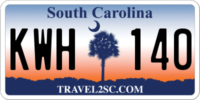 SC license plate KWH140