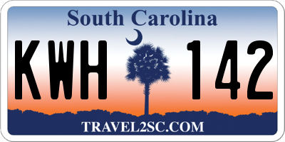 SC license plate KWH142