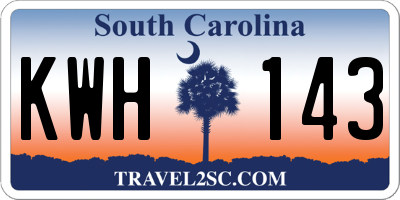 SC license plate KWH143