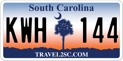 SC license plate KWH144