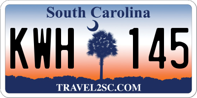 SC license plate KWH145