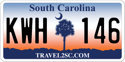 SC license plate KWH146