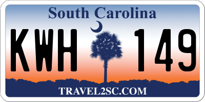 SC license plate KWH149