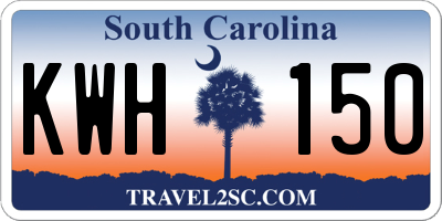 SC license plate KWH150