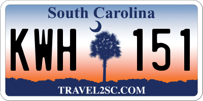 SC license plate KWH151