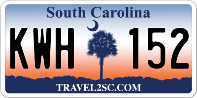 SC license plate KWH152