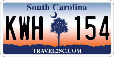 SC license plate KWH154