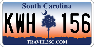 SC license plate KWH156