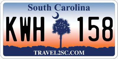 SC license plate KWH158