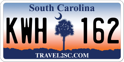 SC license plate KWH162