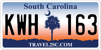 SC license plate KWH163