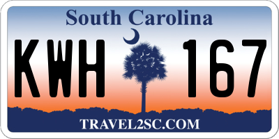 SC license plate KWH167