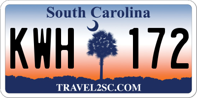 SC license plate KWH172