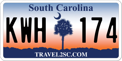 SC license plate KWH174