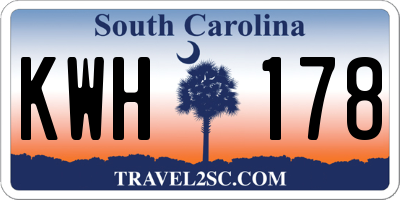 SC license plate KWH178