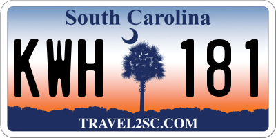 SC license plate KWH181