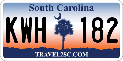 SC license plate KWH182
