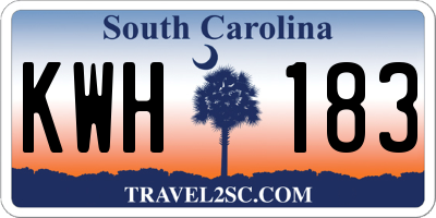 SC license plate KWH183
