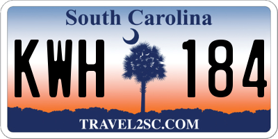 SC license plate KWH184