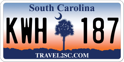 SC license plate KWH187