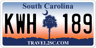 SC license plate KWH189