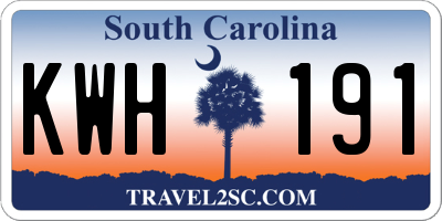 SC license plate KWH191