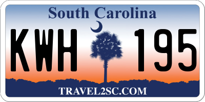 SC license plate KWH195