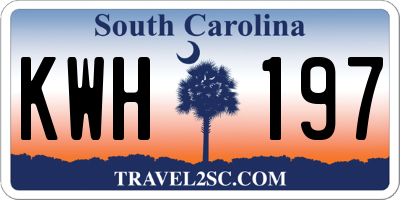 SC license plate KWH197