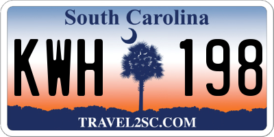SC license plate KWH198