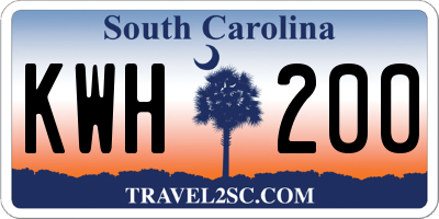 SC license plate KWH200