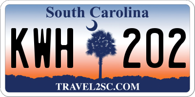 SC license plate KWH202