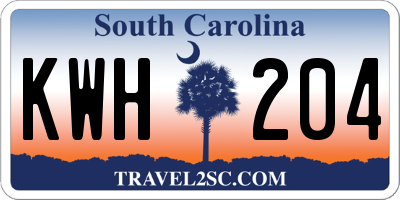 SC license plate KWH204